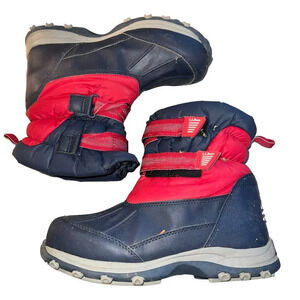 L.L.Bean Kids Size 6 Red/Navy Snow Tread Non-Slip‎ Waterproof Winter Boots